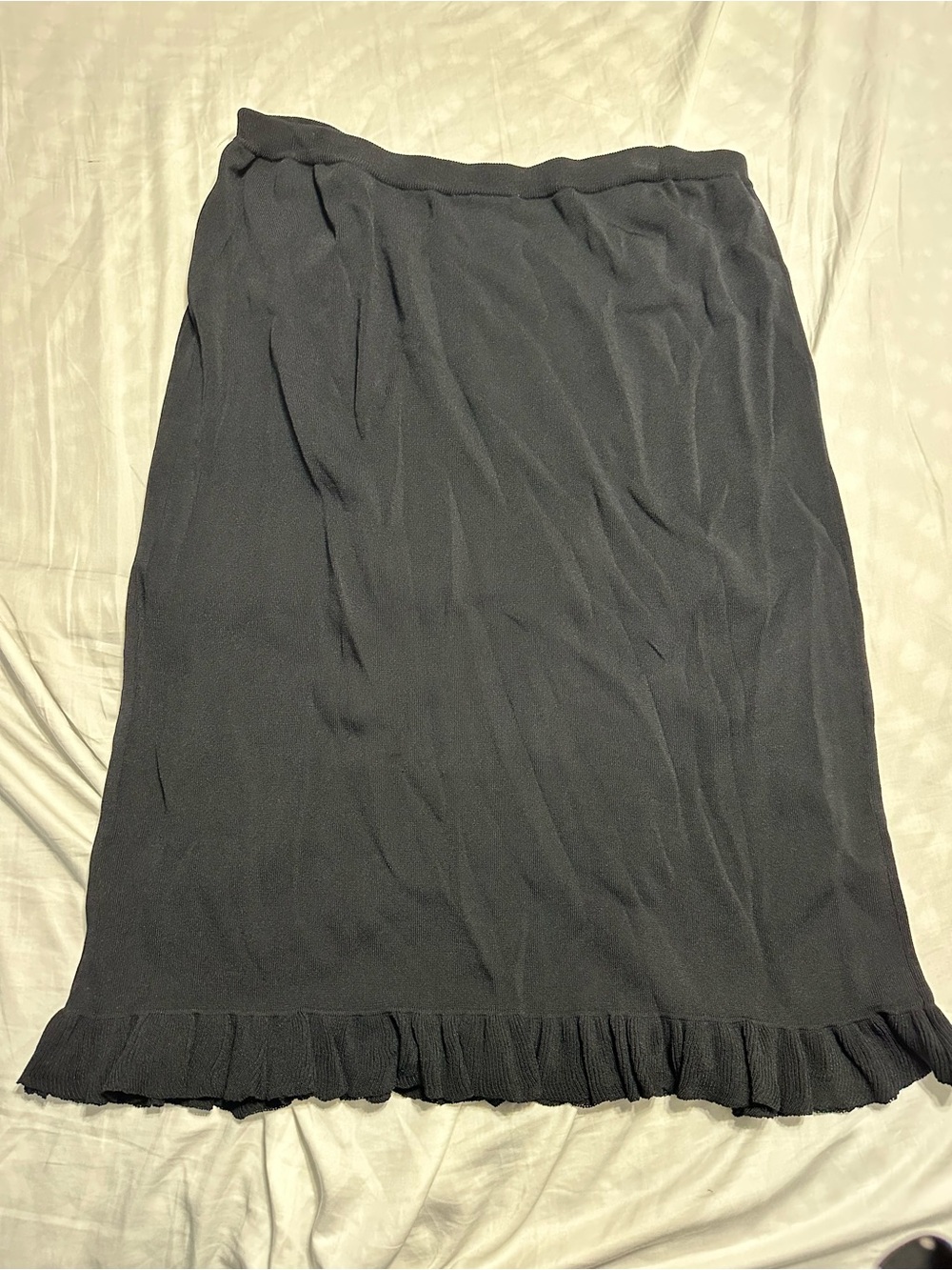 Black Ruffle Hem Skirt